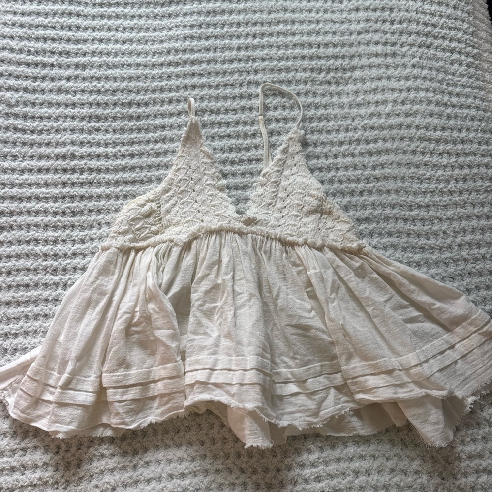 Ocean Drive Ivory Smocked Top